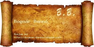 Bognár Bennó névjegykártya